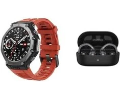 Išmanusis laikrodis Amazfit T-Rex 3, Nerudijančio plieno korpusas su rudos spalvos silikoniniu dirželiu