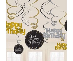 AMSCAN Pakabinama dekoracija suktukai Happy Birthday - 12 vnt. universalus