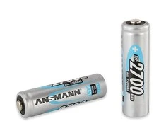 1x2 Ansmann dešinėje. Baterija 2700 Mignon AA 2500 mAh