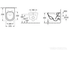 Villeroy_Boc Villeroy &amp; Boch Pakabinamas klozetas su soft close dangčiu Villeroy 4694HR01