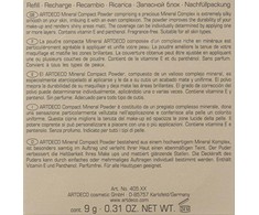 „Artdeco“ kompaktinės mineralinės pudros papildymas (mineralinės kompaktinės pudros papildymas) 9 g, 10 bazinių rusvai gelsvų