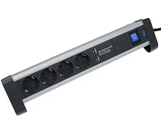Ilgintuvas 4 lizdų AS-SCHWABE 2USB 5V/2000mA 1,5m