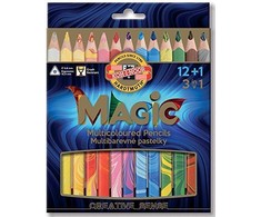 Pieštukų kreidelės "Magic Trio" Koh-i-Noor 3408/13 12+1 spalvų