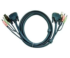 SECOMP ATEN 2L-7D03U KVM kabelis DVI USB garsas 3,0 m 118 colių