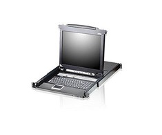 Aten | 1 vietinė / nuotolinė bendrinimo prieiga 8 prievadų PS/2 USB VGA vieno bėgio LCD KVM per IP jungiklis