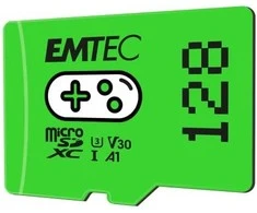 Atminties kortelė „Karta Emtec Gaming Micro SDXC“ 128 GB, 10 klasės UHS-I/U3 A1 V30 (ECMSDM128GXCU3G)