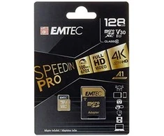 Atminties kortelė Karta Emtec Speedin Pro Micro SDXC 128 GB 10 klasės UHS-I/U3 A1 V30 (ECMSDM128GXC10SP)