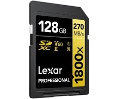 Atminties kortelė LEXAR Pro 1800x R280/W210 128GB SDXC U3 (V60) UHS-II