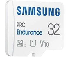 Atminties kortelė SAMSUNG PRO Endurance Micro SD Class10 32GB su R100/W30 adapteriu, veikimo laikas 17520 valandų