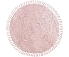 Dekoracja Domu Rožinė Lurex dekoratyvinis kilimas, skersmuo 90 cm su kutais, rožinis
