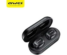 Bluetooth 5.1 TWS ausinės + AWEI Docking Station (T13Pro) juodos spalvos