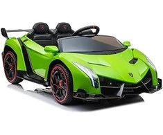 Lean Cars Lamborghini Veneno elektrinis žalias automobilis