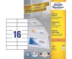 Avery Zweckform Universalios etiketės Avery Zweckform 3484, 105 x 37mm, 1600 etiketės (3484 K)