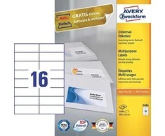 Avery Zweckform Universalios etiketės Avery Zweckform 3484, 105 x 37mm, 1600 etiketės (3484 K)