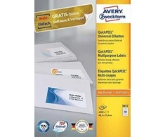 Lipnios etiketės Avery Zweckform, A4, 48,5x25,4mm, 40 etikečių lape, 100 lapų, baltos spalvos