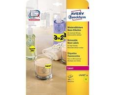 Avery Zweckform neoninės etiketės Ø 63,5 mm geltona (L7670Y-25)