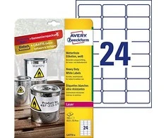 Avery Zweckform vandeniui atsparios etiketės ZF L4773-8 63,5x33,9 mm