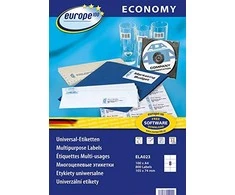 Etykiety universalus Economy Europe100 by Avery Zweckform; A4, 100 ark./op., 105 x 74 mm, balta