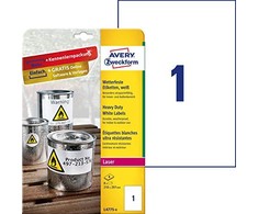 „Avery Zweckform“ ETIKETĖS ZF L4775-8 210X297 MM ATSPIRUS VANDENIUI, 8 LAPAI
