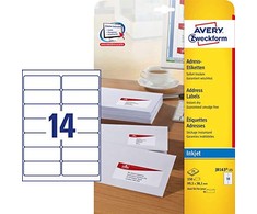 Avery Zweckform Adresų etiketės vokams 99,1 x 38,1 mm (J8163-25)