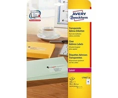 Avery Zweckform Skaidrios rašalinės etiketės 99.1x38.1mm 25 lakštų (L7563-25)