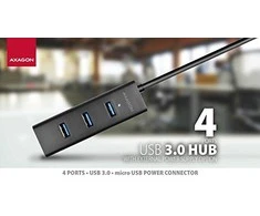 AXAGON HUE-S2B 4x USB3.0 įkrovimo šakotuvas, MicroUSB įkrovimo jungtis
