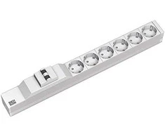 Bachmann maitinimo juosta 19 1U 6x apsauginiai kontaktiniai lizdai 1xFI