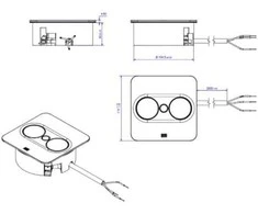 Bachmann BACHMANN TWIST 2 1xCEE7/3 1xUSB A/C 22W 2.0m AEH RAL9010 30GE kotowa