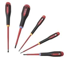 Bahco Izoliuotų atsuktuvų rinkinys ERGO™ 5 vnt - SL3,0/4,0/5,5; PZ1/2 - 1000V VDE