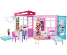 Mattel Barbie lėlių namas su priedais ir lėle GWY84