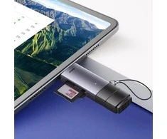 Baseus Lite serijos SD/TF atminties kortelių skaitytuvas USB + USB-C – pilkas