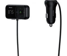 Automobilinis Bluetooth MP3 grotuvas + įkroviklis Baseus T Shaped S-16 Juodas OS