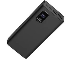 Išorinė baterija POWER BANK Platinet 30000mAh (4xUSB; 1xType-C; QC3.0 22,5W) juoda