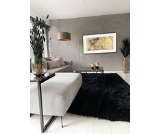 Beliani Šerpetotas kilimas CIDE juodas 140 x 200 cm