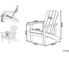 Beliani Sodo kėdė balta Adirondack