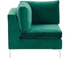 Beliani Modulinė U formos sofa 6 asmenims EVJA žalias veliūras