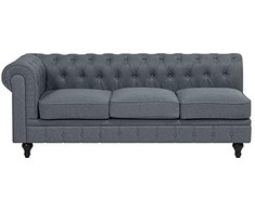 Beliani 6 vietų kampinė sofa CHESTERFIELD, pilka, kairinė