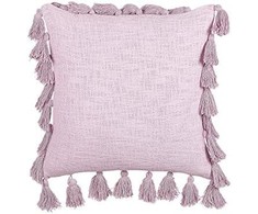 Beliani Lumarko Cotton dekoratyvinė pagalvė su kutais 45 x 45 cm rožinė LYNCHIS!
