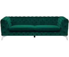 Beliani Trijų vietų sofa SOTRA, veliūras, smaragdo spalva