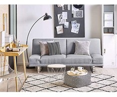 Beliani Ištiessama dvivietė sofa YORK šviesiai pilka