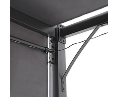Beliani Sodo pavėsinė su LED apšvietimu PARGA metalinė 310 cm x 310 cm tamsiai pilka