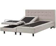 Beliani Reguliuojama lova DUKE 180 x 200 cm smėlio spalvos