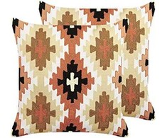 Beliani Lumarko 2 medvilninės dekoratyvinės pagalvės geometrinio rašto 50 x 50 cm daugiaspalvis serampore!