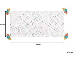 Beliani Shumee Shaggy kilimas 80 x 150 cm baltas KARTAL