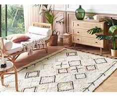 Beliani Lumarko medvilnės kilimas 160 x 230 cm smėlio CORUM!