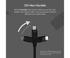 Belkin Flex Lightning/USB-A 1m MFI sertifikatas, juodas CAA008bt1MBK