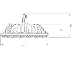 Bemko 200W LED UFO šviestuvas VOYAGER, juodas, 4000K, IP65, 110°