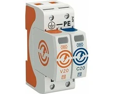 OBO Bettermann 5095251 Viršįtampių iškroviklis C tipas 2 1P+N 40kA 280V V20-1+NPE-280 5095251