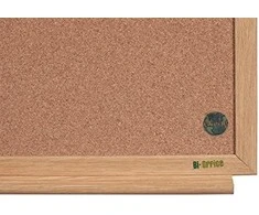 Baltoji magnetinė ir kamštinė lenta BI-OFFICE EARTH Combo 90x60, ąžuolo rėmas