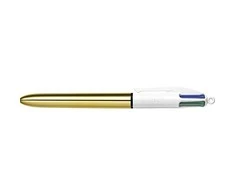 Rašiklis 4 spalvų Shine auksinis BIC 12 vnt